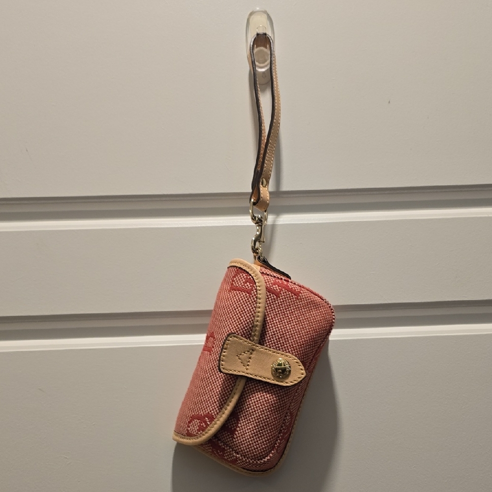 Dull Red and Tan Women's Accessory Pouch. 6 X 3 1/2.